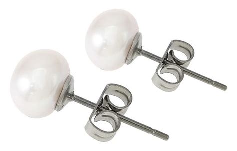 Zoetwater Parel Oorbellen Pearl White 10 Mm Oorknoppen Echte Parels