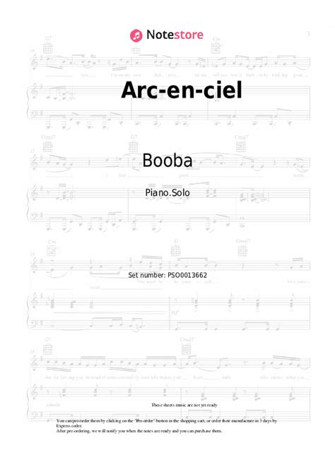 Arc En Ciel Piano Sheet Music Booba In Note Pianosolo Sku