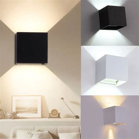 L Mpara Led De Pared Con Forma De Cubo Luz Impermeable Para Exteriores