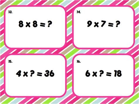 Sweet Teach: Multiplication Game Cards Finished!