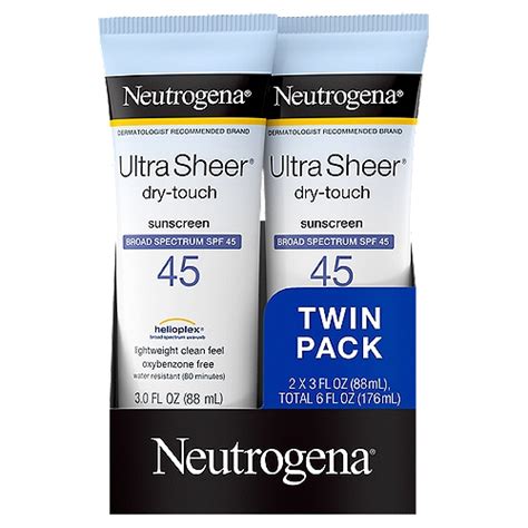 Neutrogena Ultra Sheer Dry Touch Broad Spectrum Sunscreen Twin Pack