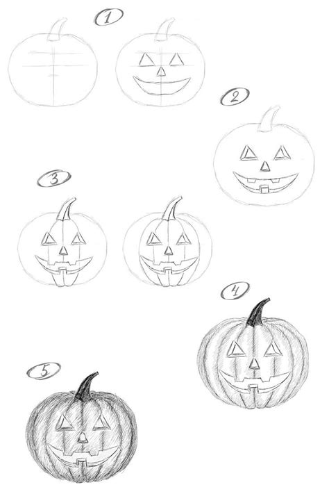 How To Draw A Happy Halloween Pumpkin Scary Halloween Pumpkins Happy