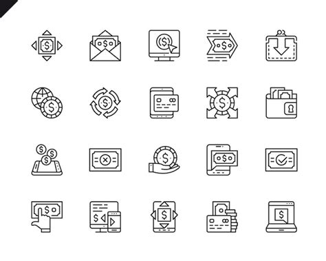 Premium Vector | Simple Set of Payment Related Vector Line Icons.