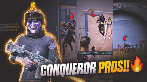 Conqueror Pros Vs Me In Conqueror Lobby Intense 1v4 Clutches 🔥 Youtube