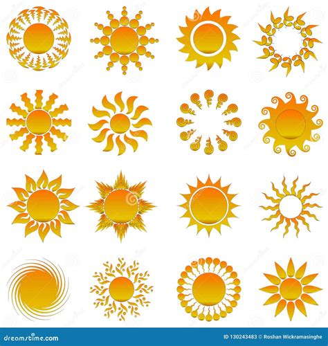 Sun Bright Yellow Shining Elements Stock Vector Illustration Of Icon