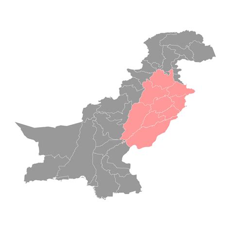 Punjab province map, province of Pakistan. Vector illustration ...