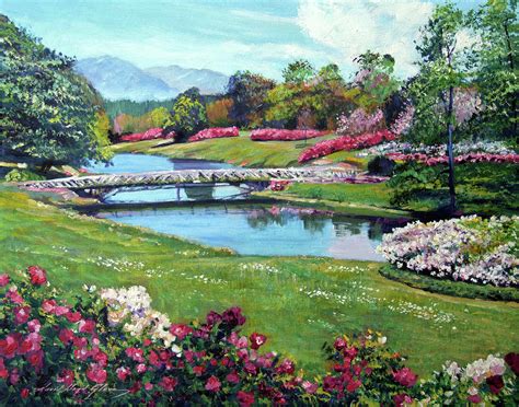 Spring Flower Park Painting by David Lloyd Glover