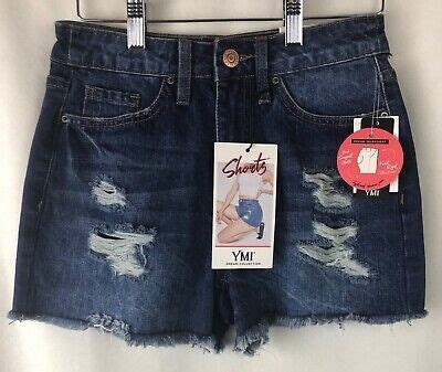 Ymi Junior Hybrid Dream High Rise Shorts Size S Frayed Hem Rips