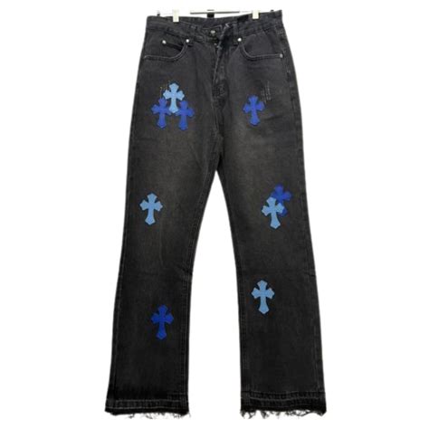 Rhinestone Cross Chrome Hearts Pants Chrome Hearts