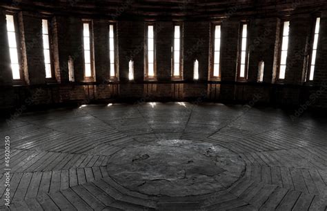 Dark castle tower round room interior Stock Photo | Adobe Stock