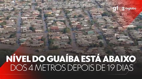 Nível do Guaíba fica abaixo dos 4 metros pela primeira vez em 19 dias