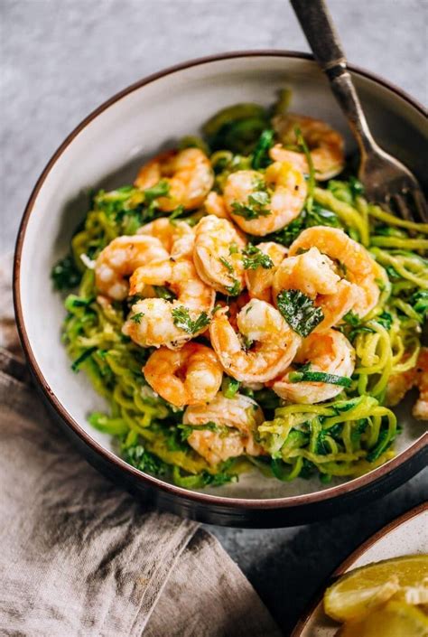 Zucchini Noodles With Lemon Garlic Shrimp Paleo Gluten Free Healthy