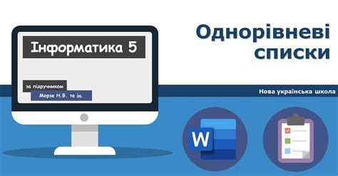 Однорівневі списки Тест на 9 запитань Інформатика