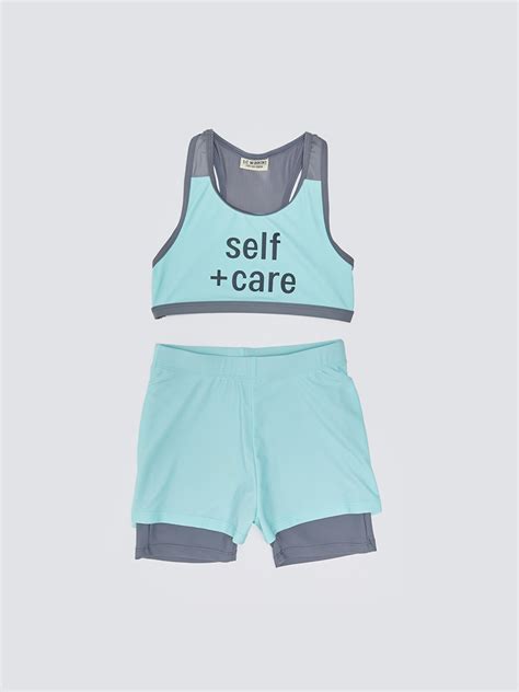 Turkuaz Bask L K Z Ocuk Bikini S Ak Z Fuz Lcw