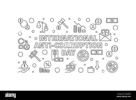 International Anti Corruption Day Vector Concept Outline Minimal