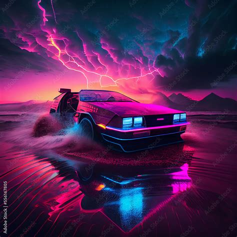 Synthwave Outrun Music Album Cover Art Stock Illustration Adobe Stock