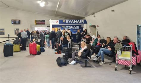 Ryanair passengers in tears as airport chaos sees them miss flights