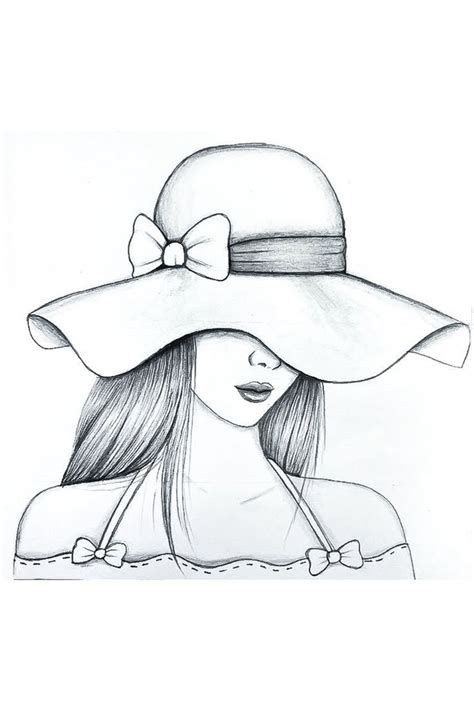 Girl drawing wih wearing hat | Drawing hats, Cool drawings, Pencil drawings easy