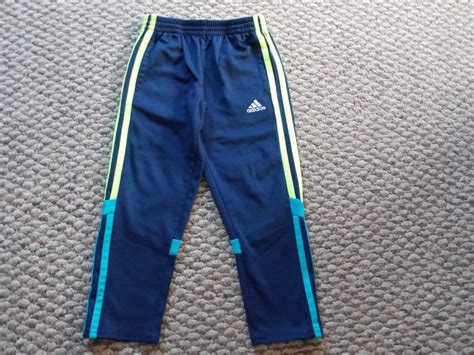 Girls Boys Kids Adidas Pants Size 5 Blue Neon Green Stripes Free