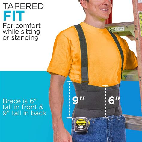 Braceability Industrial Work Back Brace With Removable Suspender Straps