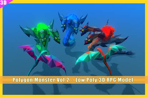 Artstation Polygon Monster Vol2 Low Poly 3d Rpg Model Fbx Model