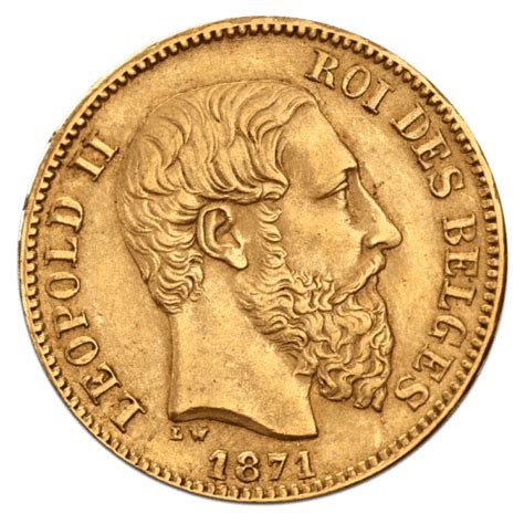 Buy Franc Belgium Leopold Ii Gold Coin Gold Coins