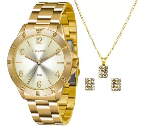 Reloj De Pulsera Lince Lrg4367l De Cuerpo Color Dorado Para Mujer