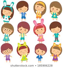 Happy children clip art set stock vector royalty free 185906228 ...