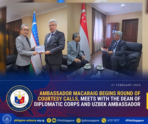 AMBASSADOR MACARAIG BEGINS ROUND OF COURTESY CALLS MEETS WITH THE DEAN