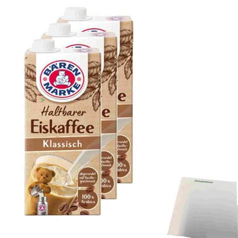 Bärenmarke Der Eiskaffee 100 Arabica 3er Pack 3x1Litre plus usy Bl