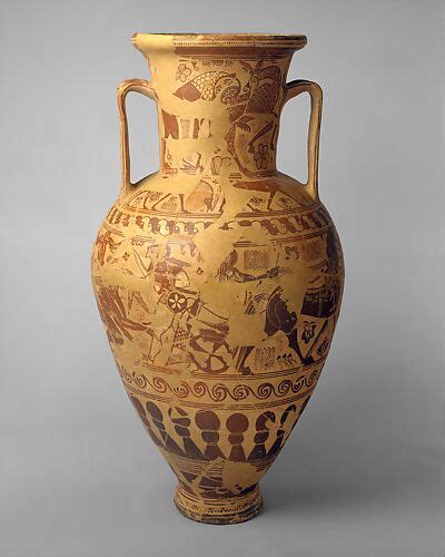 Attributed To The Matsch Painter Terracotta Neck Amphora Jar With