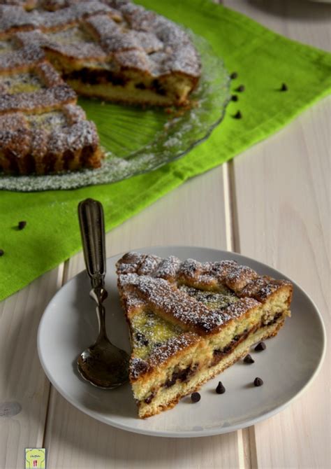 Crostata Con Crema Di Ricotta E Gocce Di Cioccolato