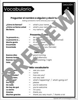 Saludos Y Despedidas Lesson 1 By Spanish With La Sra Rodriguez