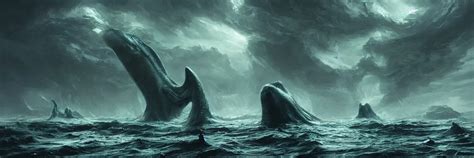 Leviathan Leaving The Ocean Lovecraftian Creature Stable Diffusion