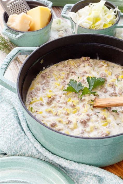 K Se Lauch Suppe Mit Hackfleisch Emmikochteinfach