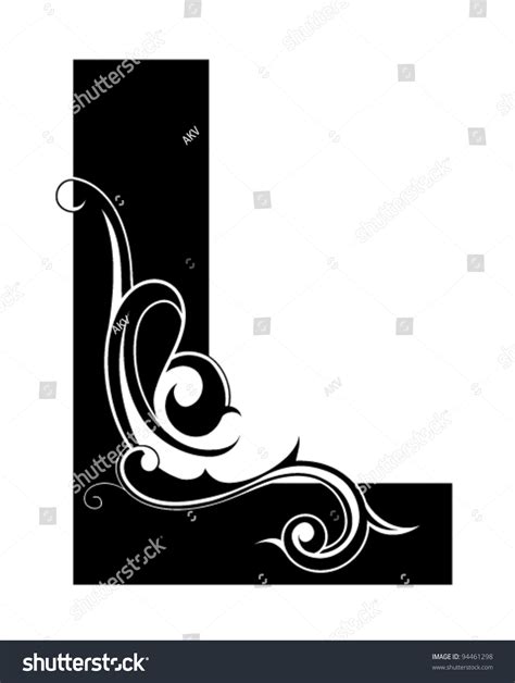 Decorative Letter Shape Font Type L Stock Vector (Royalty Free ...