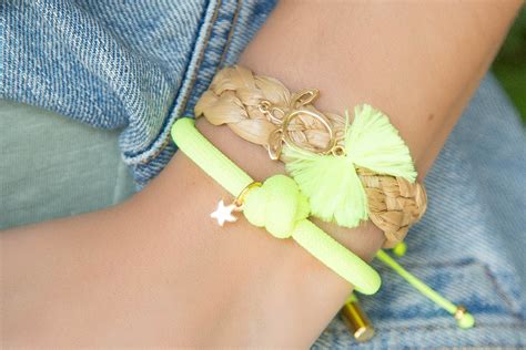 Pulsera Trenza Rafia Tortuga Ancla Pez Cactuscordon Fluor Estrell De