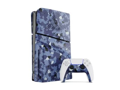 Kryt Na Konzolu PS5 Slim Blue Wave Camo Faceplates Kit PS5