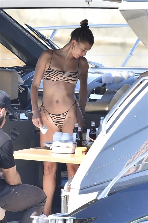 Hailey Rhode Bieber In Tropic Of C Zebra Bikini CelebMafia