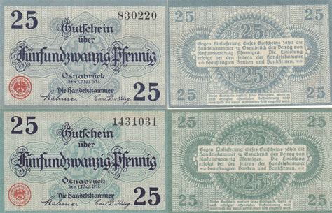 Deutschland Deutsches Reich 2x 25 Pfennig 1917 Notgeldschein Notgeld