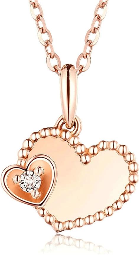 Sonmo Echt K Rosegold Halskette F R Damen Herz Ct Diamant Kette