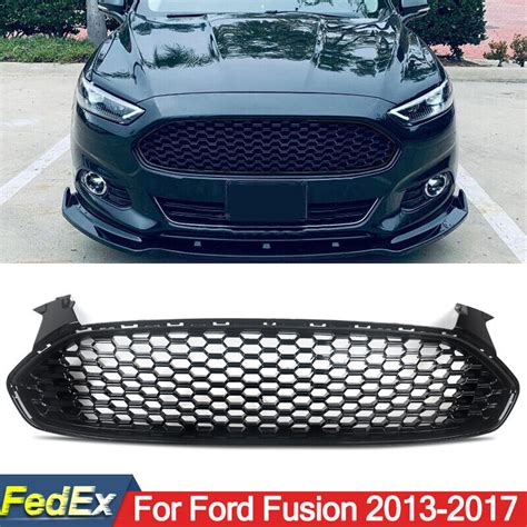 Gloss Black Honeycomb Front Upper Bumper Grille Mesh Fit Ford