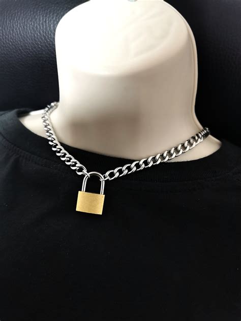 Padlock Necklace Lock Necklace For Men Padlock Choker Padlock And