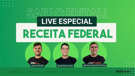 Saiu Edital Receita Federal MeuCurso AO VIVO YouTube