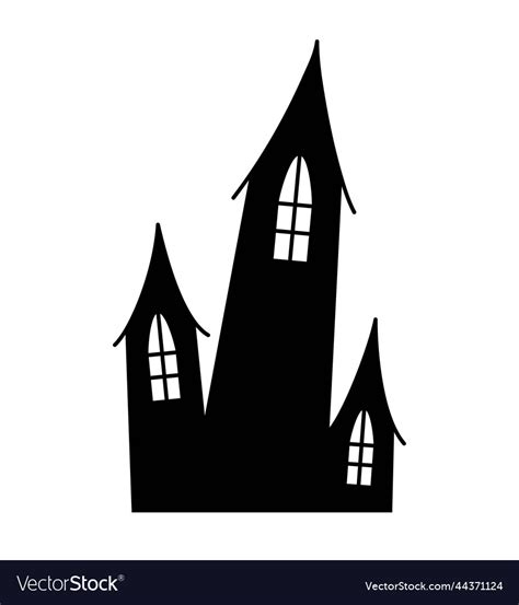 Halloween castle silhouette Royalty Free Vector Image