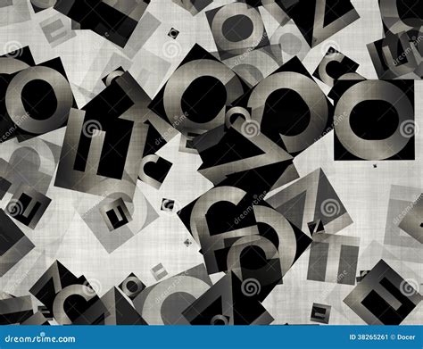 Heap Of Abstract Flying Chaotic Alphabet Letters Stock Image