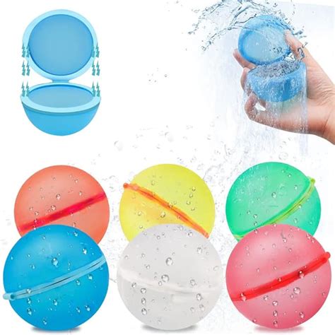 6pcs Reusable Water Balloons Quick Fill Self Sealing Water