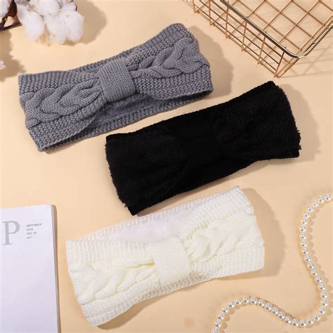 Qweryboo 3PCS Winter Headbands for Women, Knit Headbands Winter Ear ...