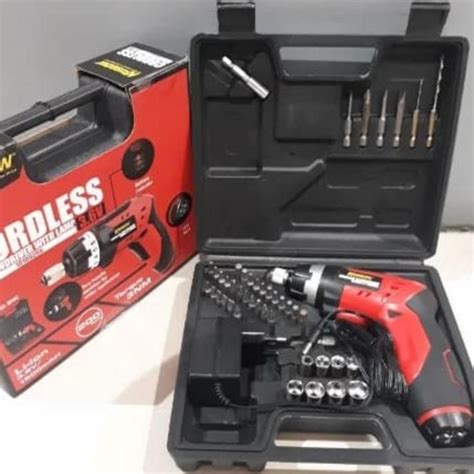 Jual Mesin Bor Obeng Cordless Krisbow Screwdriver Led 10109266 Shopee