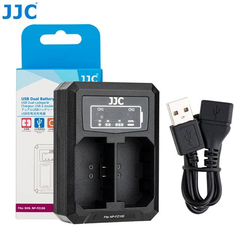 JJC NP FZ100 Battery Dual USB Charger For Camera Sony ZVE10 II A6700